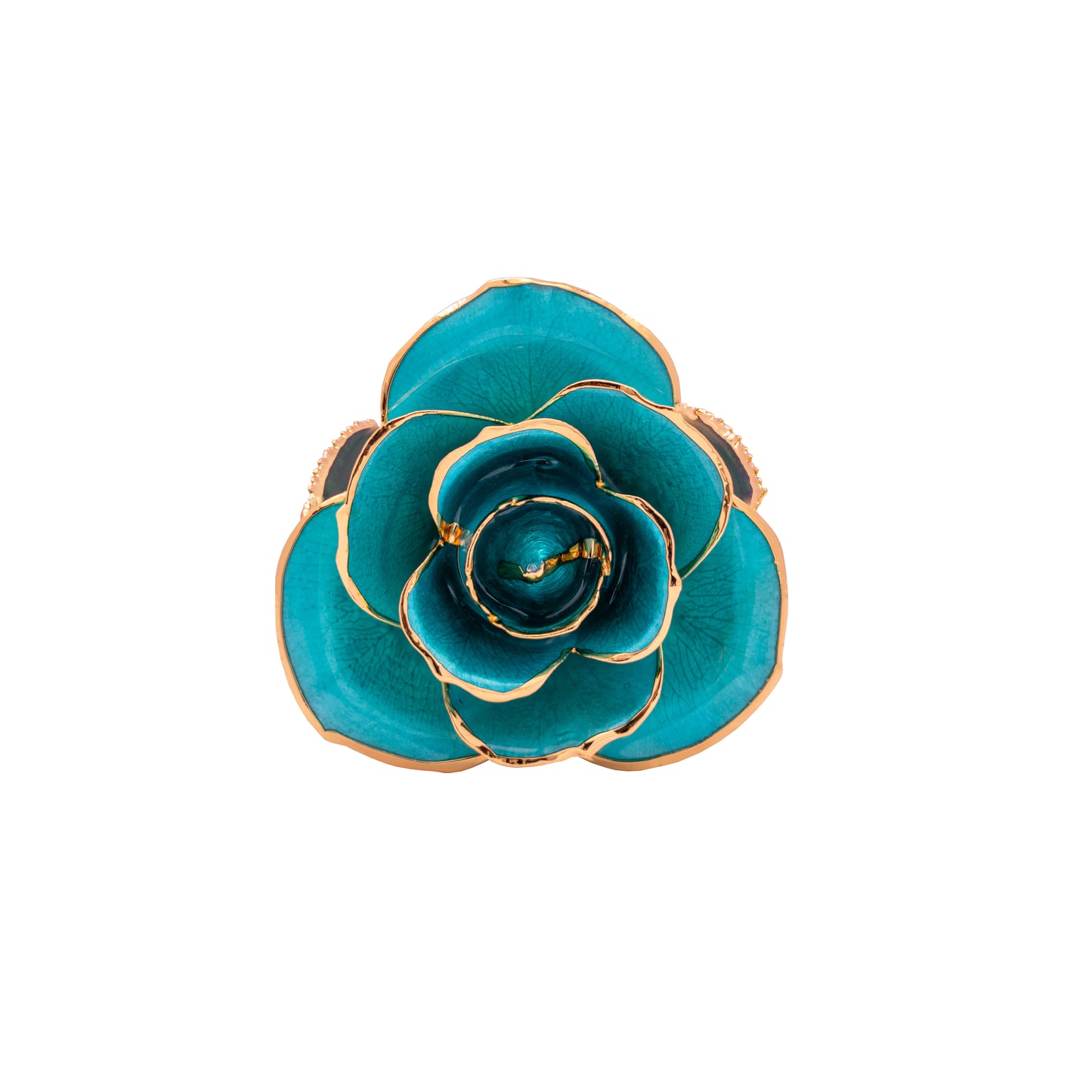 Marivelle, 24K Gold Dipped Natural Rose in Turquoise – The Serenity of Oceanic Grace