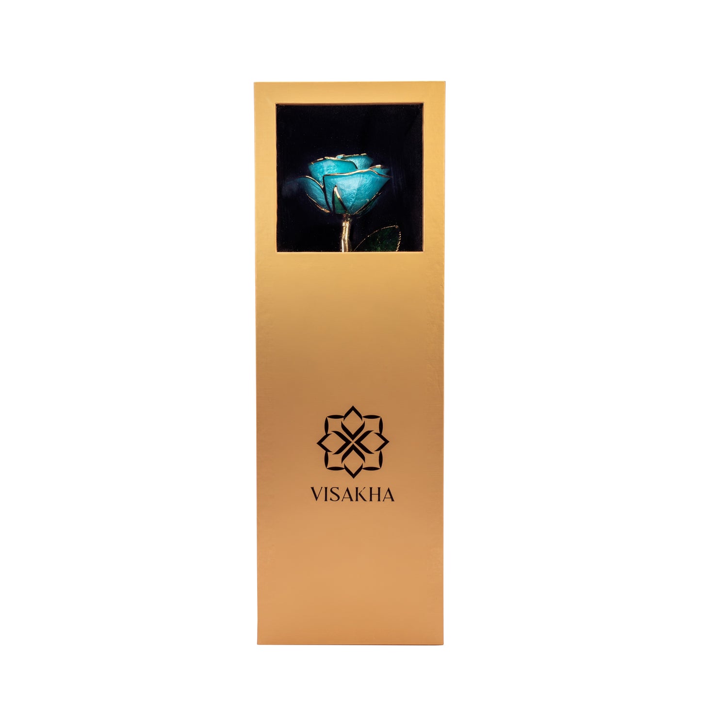Marivelle, 24K Gold Dipped Natural Rose in Turquoise – The Serenity of Oceanic Grace