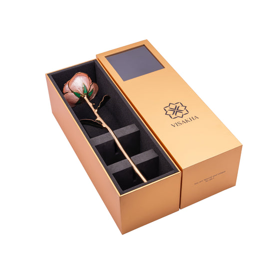 Roselle, 24K Gold Dipped Natural Rose in Pastel – Soft Romance and Rare as True Love