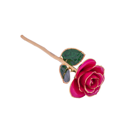 Divina, 24K Gold Dipped Natural Rose in Deep Pink – The Rose of Divine Prosperity