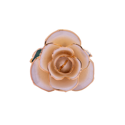 Univia, 24K Gold Dipped Natural Rose in Champaign - Unity in Purity, Serenity in Elegance