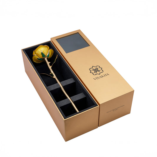 Luma, 24K Gold Dipped Natural Rose in Yellow - The Golden Glow of New Beginnings