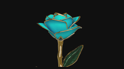 Marivelle, 24K Gold Dipped Natural Rose in Turquoise – The Serenity of Oceanic Grace